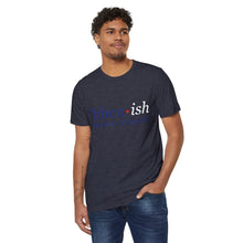 Load image into Gallery viewer, Year Round blue HBCU ish w/ red dot Unisex Recycled Organic T-Shirt