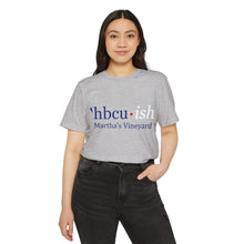 Load image into Gallery viewer, Year Round blue HBCU ish w/ red dot Unisex Recycled Organic T-Shirt