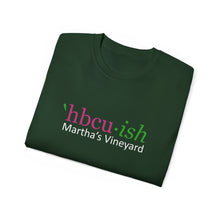 Load image into Gallery viewer, YEAR ROUND HBCU'ISH  pink Ish green Unisex Ultra Cotton ROUND NECK Tee READ SIZING CHART