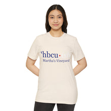 Load image into Gallery viewer, Year Round blue HBCU ish w/ red dot Unisex Recycled Organic T-Shirt