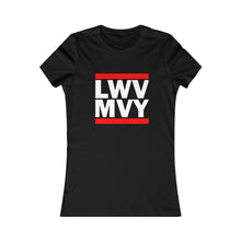 Load image into Gallery viewer, LWV-MVY Black Tee with White Letters Women's Softstyle Tee - PLEASE READ SIZING CHART