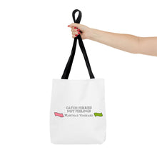 Load image into Gallery viewer, [ Pink &amp; Green ] Catch Ferries Not Feelings Tote Bag - Martha&#39;s Vineyard Travel Bag [ choose the color of the handle ]
