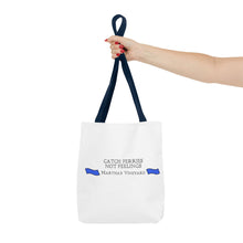 Load image into Gallery viewer, [ Royal Blue Banners ] Catch Ferries Not Feelings Tote Bag - Martha&#39;s Vineyard Travel Accessory
