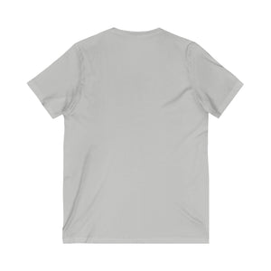blue HBCU-ish [<white] Unisex Jersey Short Sleeve V-Neck Tee [ t-shirt  ] ** READ SIZING CHART **