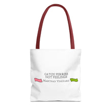 Load image into Gallery viewer, [ Pink &amp; Green ] Catch Ferries Not Feelings Tote Bag - Martha&#39;s Vineyard Travel Bag [ choose the color of the handle ]
