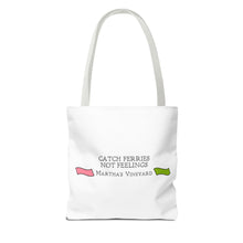 Load image into Gallery viewer, [ Pink &amp; Green ] Catch Ferries Not Feelings Tote Bag - Martha&#39;s Vineyard Travel Bag [ choose the color of the handle ]
