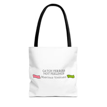 Load image into Gallery viewer, [ Pink &amp; Green ] Catch Ferries Not Feelings Tote Bag - Martha&#39;s Vineyard Travel Bag [ choose the color of the handle ]
