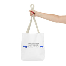 Load image into Gallery viewer, [ Royal Blue Banners ] Catch Ferries Not Feelings Tote Bag - Martha&#39;s Vineyard Travel Accessory
