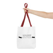 Load image into Gallery viewer, [ black banners ] Catch Ferries Not Feelings Tote Bag - Martha&#39;s Vineyard Inspired Beach Accessory
