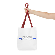 Load image into Gallery viewer, [ Royal Blue Banners ] Catch Ferries Not Feelings Tote Bag - Martha&#39;s Vineyard Travel Accessory
