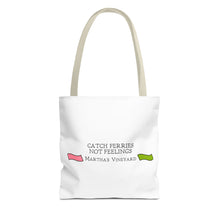 Load image into Gallery viewer, [ Pink &amp; Green ] Catch Ferries Not Feelings Tote Bag - Martha&#39;s Vineyard Travel Bag [ choose the color of the handle ]
