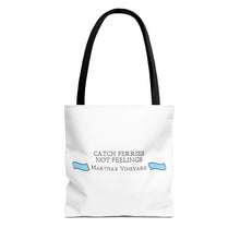Load image into Gallery viewer, Catch Ferries Not Feelings Tote Bag - Beach Vibes, Martha&#39;s Vineyard Style, Perfect for Travelers, Eco-Friendly Gift, Summer Accessories
