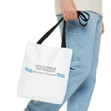 Load image into Gallery viewer, Catch Ferries Not Feelings Tote Bag - Beach Vibes, Martha&#39;s Vineyard Style, Perfect for Travelers, Eco-Friendly Gift, Summer Accessories

