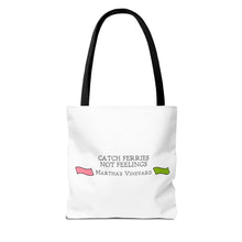 Load image into Gallery viewer, [ Pink &amp; Green ] Catch Ferries Not Feelings Tote Bag - Martha&#39;s Vineyard Travel Bag [ choose the color of the handle ]
