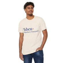 Load image into Gallery viewer, Year Round blue HBCU ish w/ red dot Unisex Recycled Organic T-Shirt
