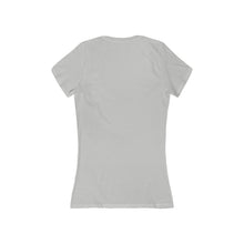 Load image into Gallery viewer, YEAR ROUND orange HBCU green ish Women&#39;s Jersey Short Sleeve Deep V-Neck Tee

