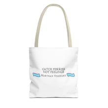 Load image into Gallery viewer, Catch Ferries Not Feelings Tote Bag - Beach Vibes, Martha&#39;s Vineyard Style, Perfect for Travelers, Eco-Friendly Gift, Summer Accessories
