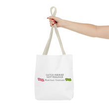 Load image into Gallery viewer, [ Pink &amp; Green ] Catch Ferries Not Feelings Tote Bag - Martha&#39;s Vineyard Travel Bag [ choose the color of the handle ]

