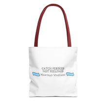 Load image into Gallery viewer, Catch Ferries Not Feelings Tote Bag - Beach Vibes, Martha&#39;s Vineyard Style, Perfect for Travelers, Eco-Friendly Gift, Summer Accessories
