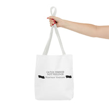 Load image into Gallery viewer, [ black banners ] Catch Ferries Not Feelings Tote Bag - Martha&#39;s Vineyard Inspired Beach Accessory
