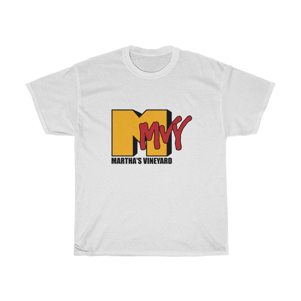 I Want My MVY - Martha's Vineyard  Unisex Heavy Cotton Tee ( Golm M with Crimson MVY ) PLEASE SEE SIZE CHART