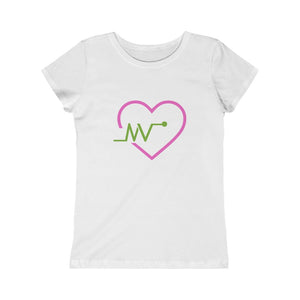 I LOVE MV (green MV Pink Heart) Girls Princess Tee - Please READ SIZE CHART