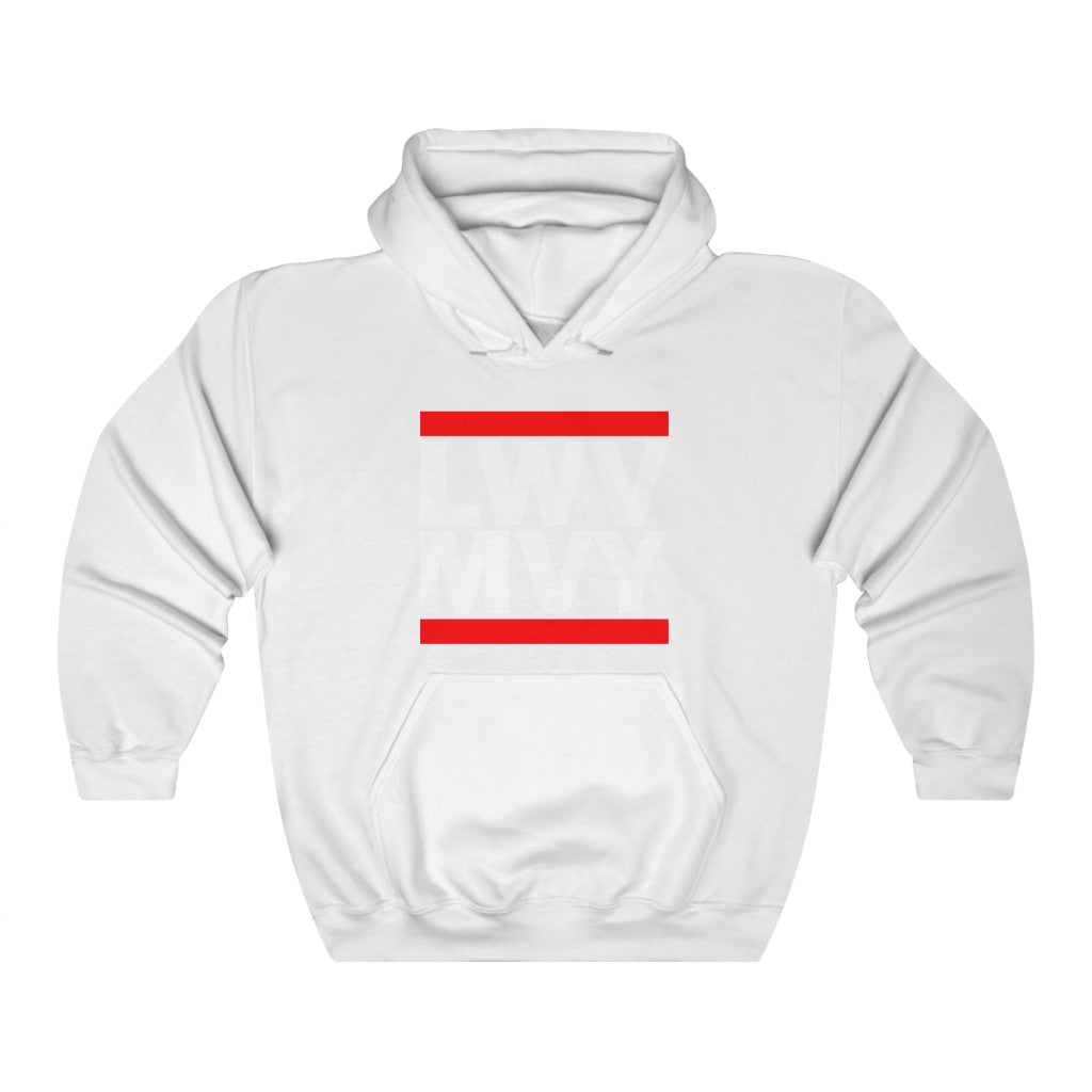 LWV- MVY Black Hoodie with White Letters Unisex Heavy Blend™ Hooded Sweatshirt PLEASE READ SIZING CHART