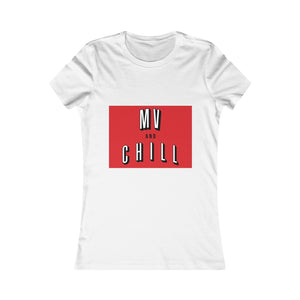 MV and Chill - Women's Favorite Tee White T with Red Box - PLEASE READ SIZE CHART