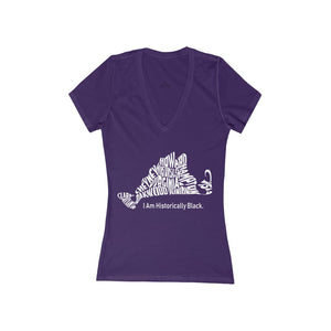 Blue Women's Jersey Short Sleeve Deep V-Neck Tee