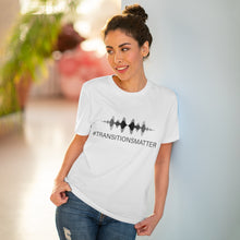 Load image into Gallery viewer, #TRANSITIONSMATTER - FREQUENCY Organic Creator WHITE T-shirt PLEASE READ SIZE CHART
