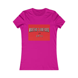 Martha's Vineyard and Chill - Women's Favorite Tee - White with Red Box PLEASE SEE SIZE CHART