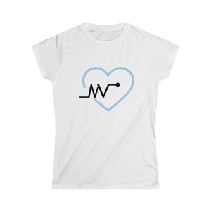 I LOVE MV  Women's Softstyle Tee (Black MV IN Spelman Blue HEART) PLEASE READ THE SIZE CHART