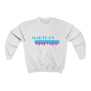 Martha's Vineyard colors Aqua and Orchid  Unisex Heavy Blend™ Crewneck Sweatshirt  - PLEASE SEE SIZE CHART & Thank you in advance for your patience during shipping and arrival date.
