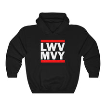Load image into Gallery viewer, LWV- MVY Black Hoodie with White Letters Unisex Heavy Blend™ Hooded Sweatshirt PLEASE READ SIZING CHART
