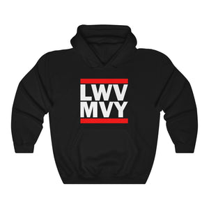 LWV- MVY Black Hoodie with White Letters Unisex Heavy Blend™ Hooded Sweatshirt PLEASE READ SIZING CHART