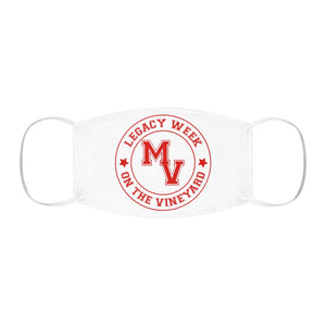 Crimson and White LEGACY WEEK ON THE VINEYARD Snug-Fit Polyester Face Mask - LWV (red ) MV and accent stars ( red )