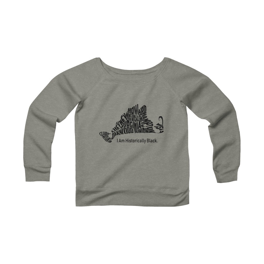 Grey Women's Sponge Fleece Wide Neck Sweatshirt