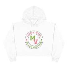 Load image into Gallery viewer, Crop Hoodie Pink and Green LEGACY WEEK ON THE VINEYARD - Legacy Week (salmon pink) M ( apple green ) V (salmon pink) accent stars ( R-pink ), (L-green) PLEASE SEE SIZE CHART
