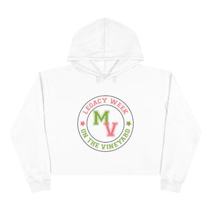 Crop Hoodie Pink and Green LEGACY WEEK ON THE VINEYARD - Legacy Week (salmon pink) M ( apple green ) V (salmon pink) accent stars ( R-pink ), (L-green) PLEASE SEE SIZE CHART