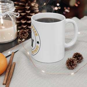 Black and Gold LEGACY WEEK ON THE VINEYARD Mug 11oz LWV (gold) MV and accent stars ( black )