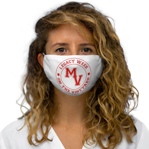 Crimson and White LEGACY WEEK ON THE VINEYARD Snug-Fit Polyester Face Mask - LWV (red ) MV and accent stars ( red )