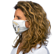 Load image into Gallery viewer, Black and Gold LEGACY WEEK ON THE VINEYARD Snug-Fit Polyester Face Mask LWV (gold) MV and accent stars ( black )
