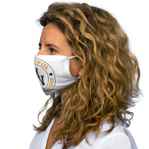 Black and Gold LEGACY WEEK ON THE VINEYARD Snug-Fit Polyester Face Mask LWV (gold) MV and accent stars ( black )