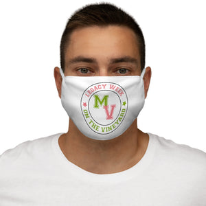 Pink and Green Snug-Fit Polyester Face Mask
