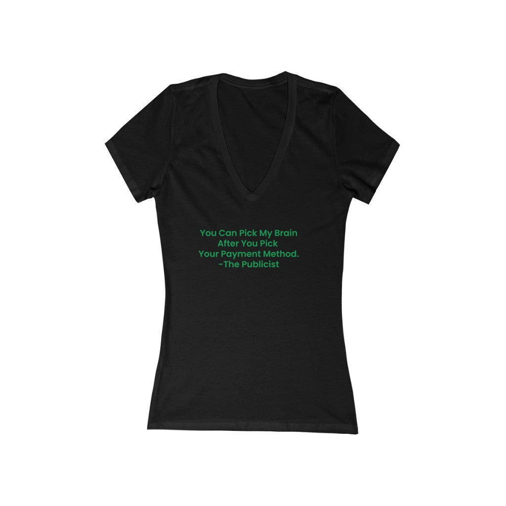 THE PUBLICIST Payment Method. Women's Jersey Short Sleeve Deep BLACK V-Neck Tee - PLEASE READ THE SIZE CHART