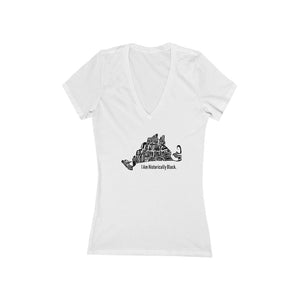 Black MV Noir - Women's Jersey Short Sleeve Deep V-Neck Tee