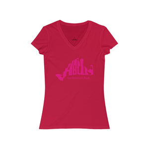 Pink HBCU - MV Women's Jersey Short Sleeve V-Neck Tee