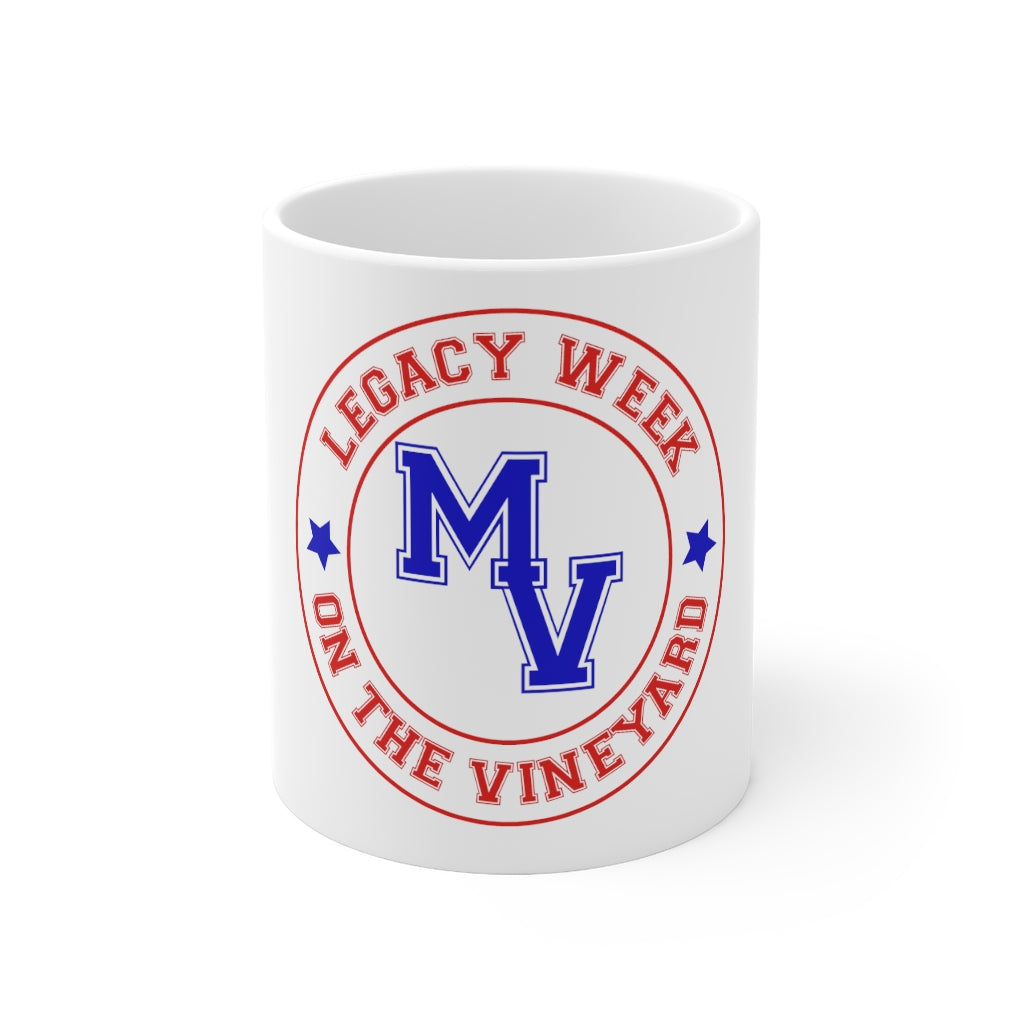 Red, White & Blue LEGACY WEEK ON THE VINEYARD Mug 11oz - LWV (red ) MV and accent stars ( blue )