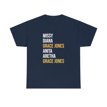 Load image into Gallery viewer, Grace Jones Gold X NAVY Unisex Heavy Cotton Tee
