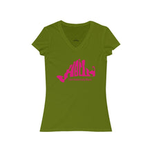 Load image into Gallery viewer, Pink HBCU - MV Women&#39;s Jersey Short Sleeve V-Neck Tee
